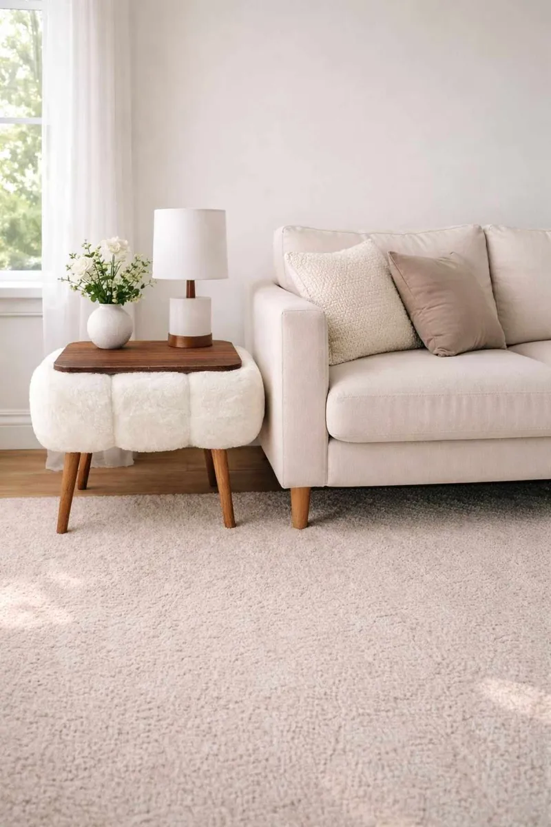Sidebord Homitis Papatya (45 x 44 x 35 cm) Hvit - Møbler - Bord - Avlastningsbord - Lampebord & sidebord