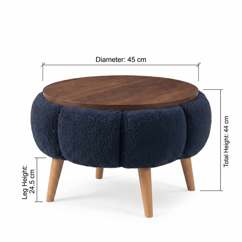 Sidebord Homitis Papatya (Ø45 x H44 cm) Antrasitt - Møbler - Bord - Avlastningsbord - Lampebord & sidebord