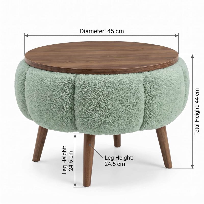 Sidebord Homitis Papatya (Ø45 x H44 cm) Grønn - Møbler - Bord - Avlastningsbord - Lampebord & sidebord