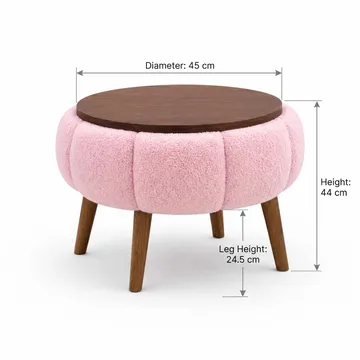 Sidebord Homitis Papatya (Ø45 x H44 cm) Rosa - Møbler - Bord - Avlastningsbord - Lampebord & sidebord