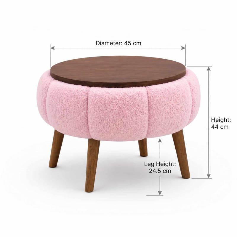 Sidebord Homitis Papatya (Ø45 x H44 cm) Rosa - Møbler - Bord - Avlastningsbord - Lampebord & sidebord