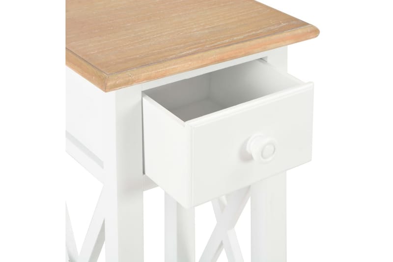 Sidebord hvit 27x27x65,5 cm tre - Lampebord & sidebord - Brettbord og småbord