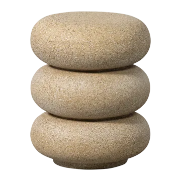 Sidebord Laurel 40 cm rundt - Beige - Møbler - Bord - Avlastningsbord - Lampebord & sidebord