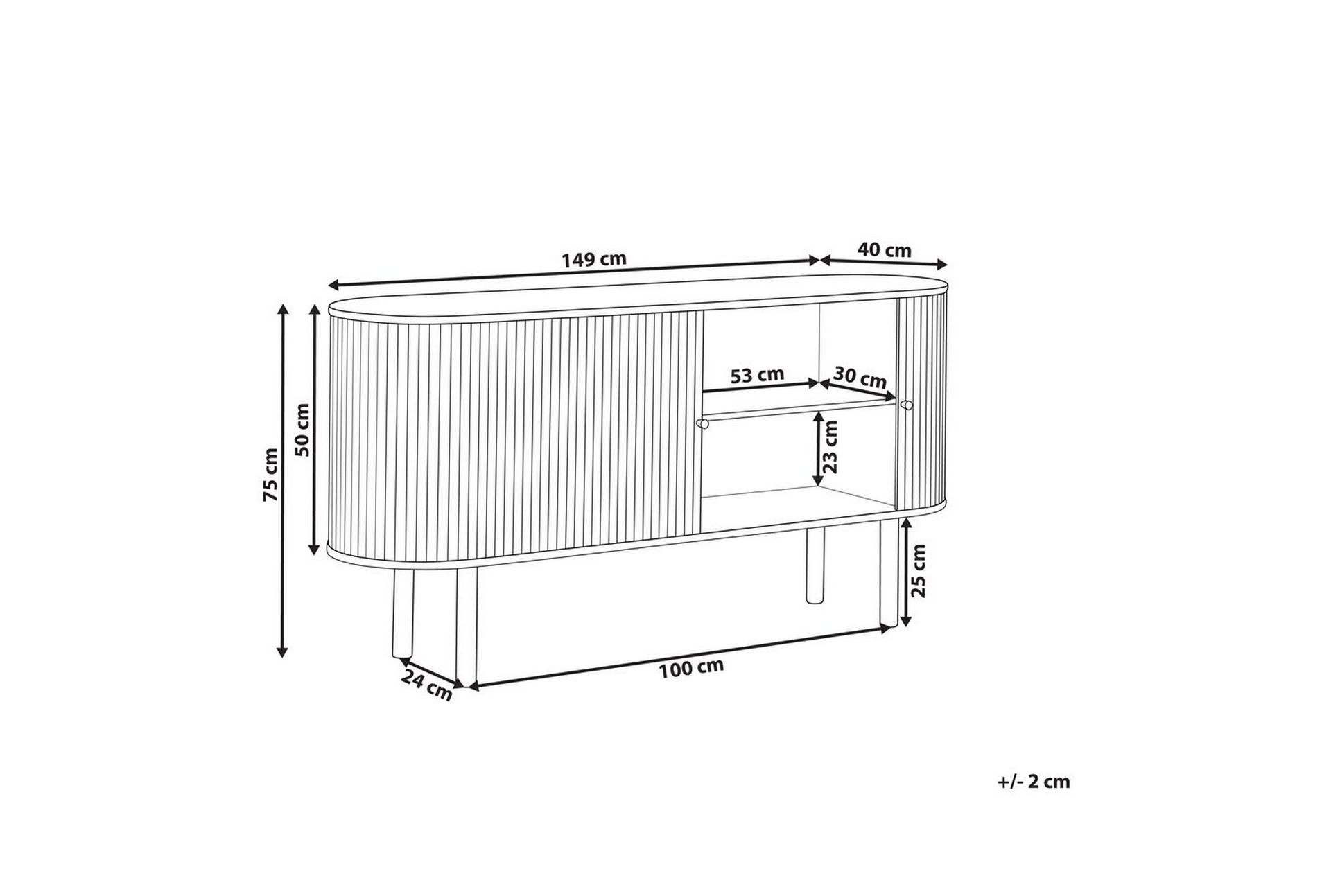 Sidebord Manara 149x40x75 cm - 149x40x75 cm - Møbler - Bord - Avlastningsbord - Lampebord & sidebord
