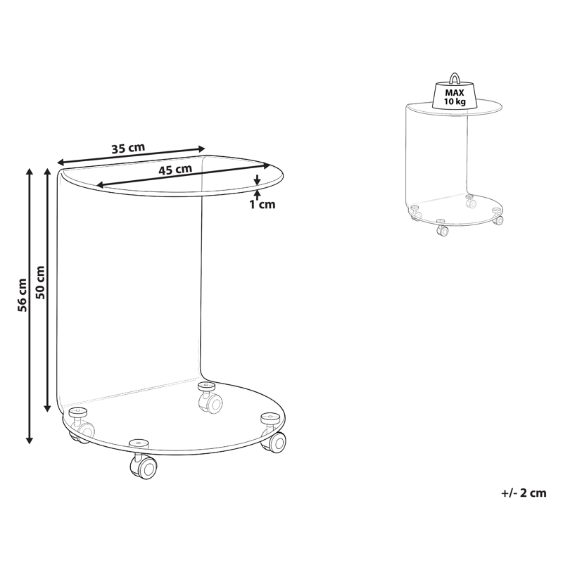 Sidebord Minto - Blå - Møbler - Bord - Avlastningsbord - Brettbord og småbord