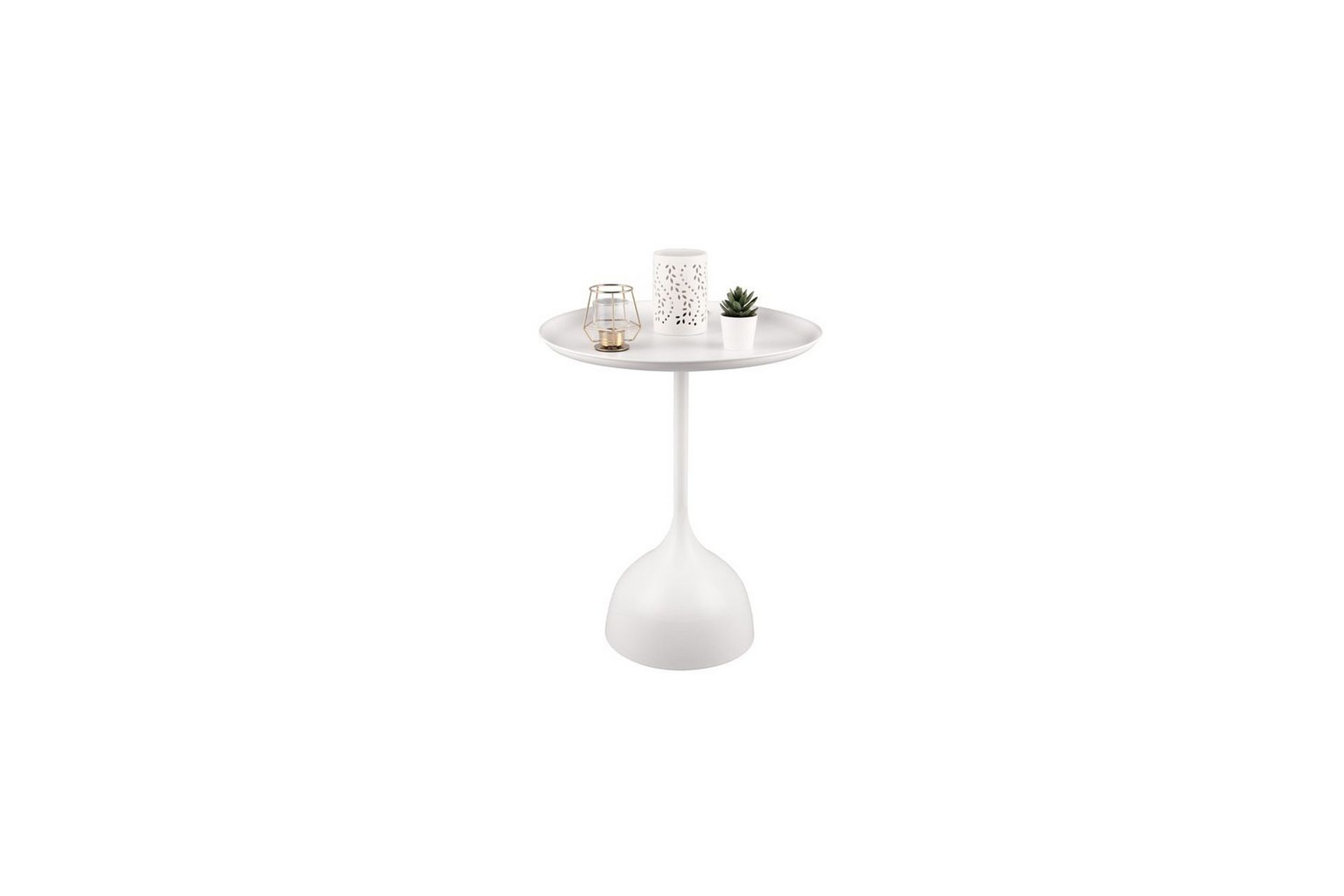 Sidebord Mirrors & More Mona Ø 48 x 60 cm, Hvit - Ø 48 x 60 cm, Hvit - Møbler - Bord - Avlastningsbord - Lampebord & sidebord