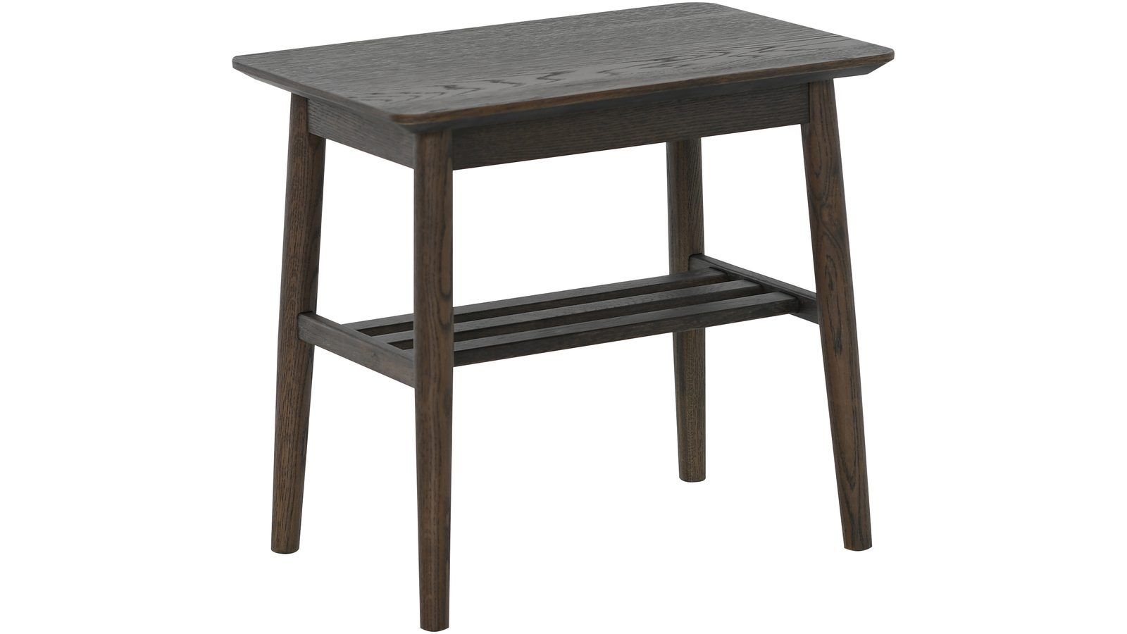Sidebord Olsund med Hylle - Brun, hvitpigmentert