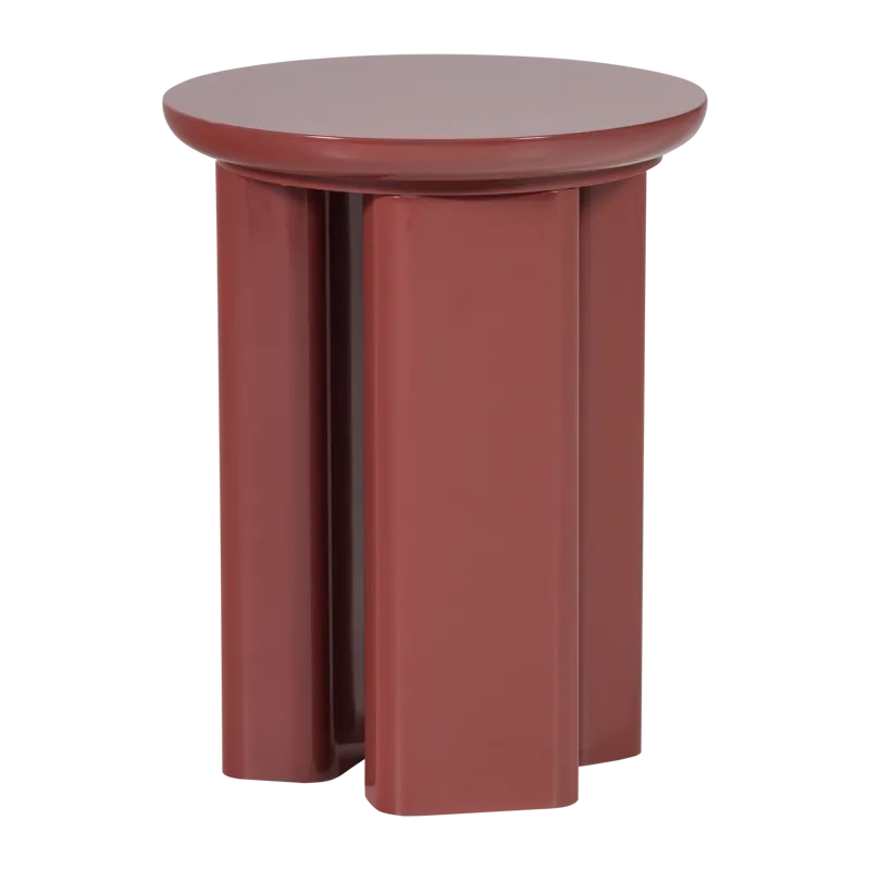 Sidebord Orivo 40 cm rundt, Rød/Rosa