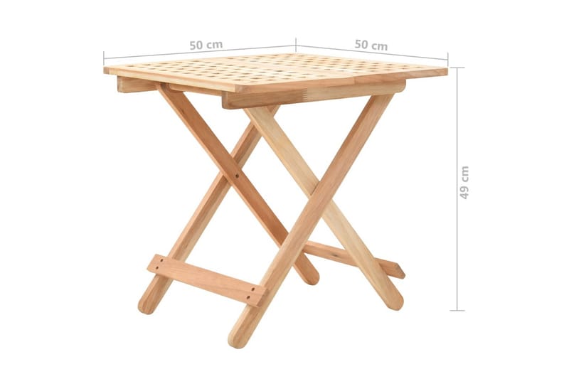 Sidebord sammenleggbart heltre valnøtt 50x50x49 cm - Lampebord & sidebord - Brettbord og småbord