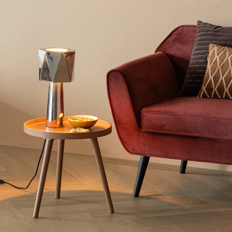 Sidebord Sasha 41 cm rundt - Gammelrosa - Møbler - Bord - Avlastningsbord - Lampebord & sidebord