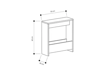 Sidebord Simpi Antikkhvit - Antikkhvit - Møbler - Bord - Avlastningsbord - Lampebord & sidebord