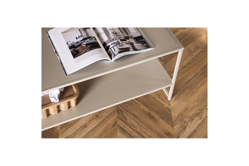 Sidebord Staal - Beige, 102x43x45 - Møbler - Bord - Avlastningsbord - Lampebord & sidebord