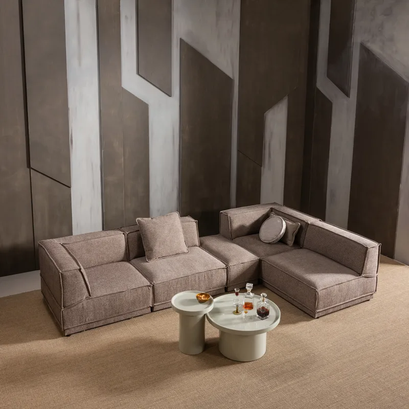 Sidebord Veluna 40 cm rundt - Sand - Møbler - Bord - Avlastningsbord - Lampebord & sidebord