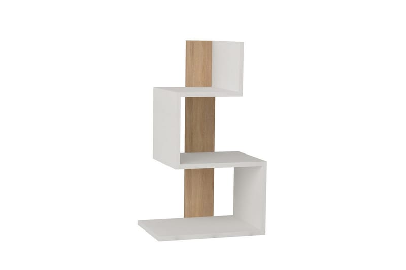 Sidebord Veyaie Hvit / Eik - Hvit - Møbler - Bord - Avlastningsbord - Lampebord & sidebord