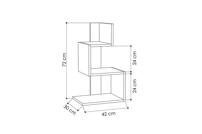 Sidebord Veyaie Hvit / Eik - Hvit - Møbler - Bord - Avlastningsbord - Lampebord & sidebord