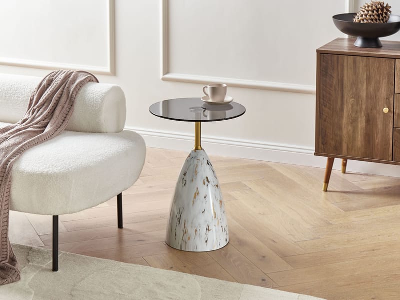 Sidebord Wabby - Hvit marmor - Møbler - Bord - Avlastningsbord - Lampebord & sidebord