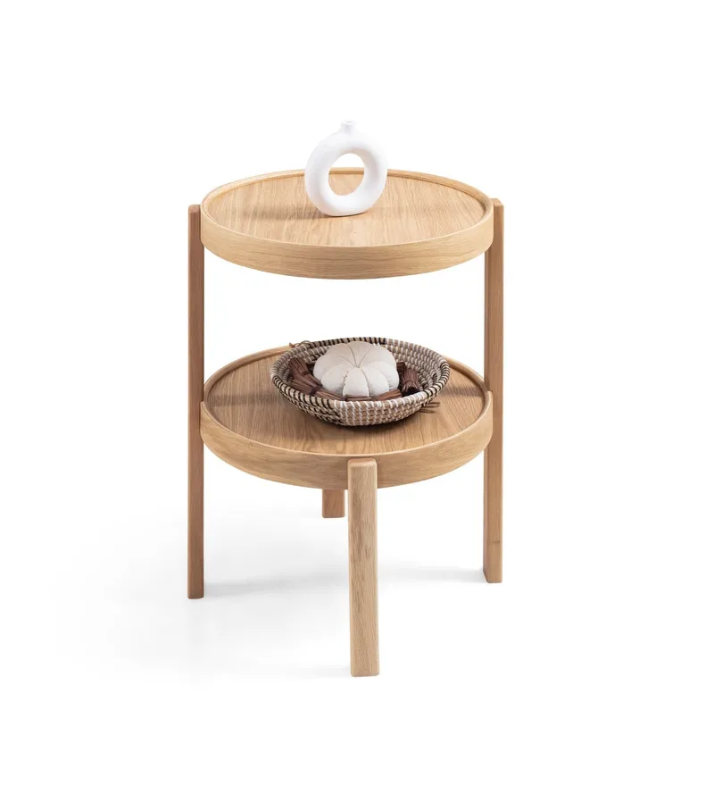 Sidebord Wallxpert Milan Yuvarlak (45 x 60 x 45 cm) Eik, Eik