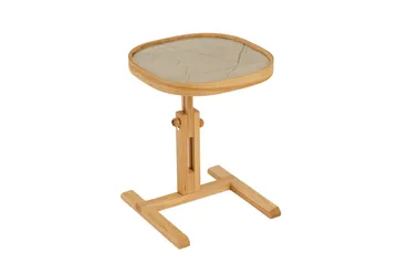 Sidebord Wallxpert Opus Kare (42 x 43 x 42 cm) Eik Grå Marmor - Eik og grå marmor - Møbler - Bord - Avlastningsbord - Lampebord & sidebord