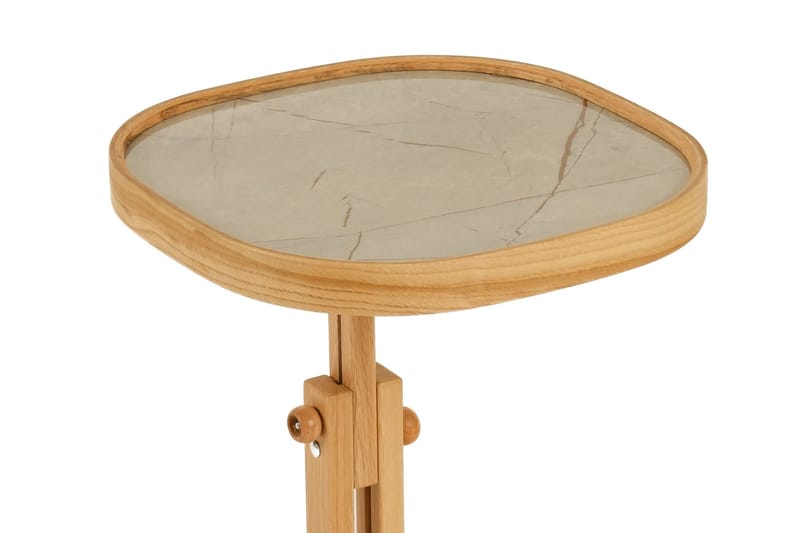 Sidebord Wallxpert Opus Kare (42 x 43 x 42 cm) Eik Grå Marmor - Eik og grå marmor - Møbler - Bord - Avlastningsbord - Lampebord & sidebord