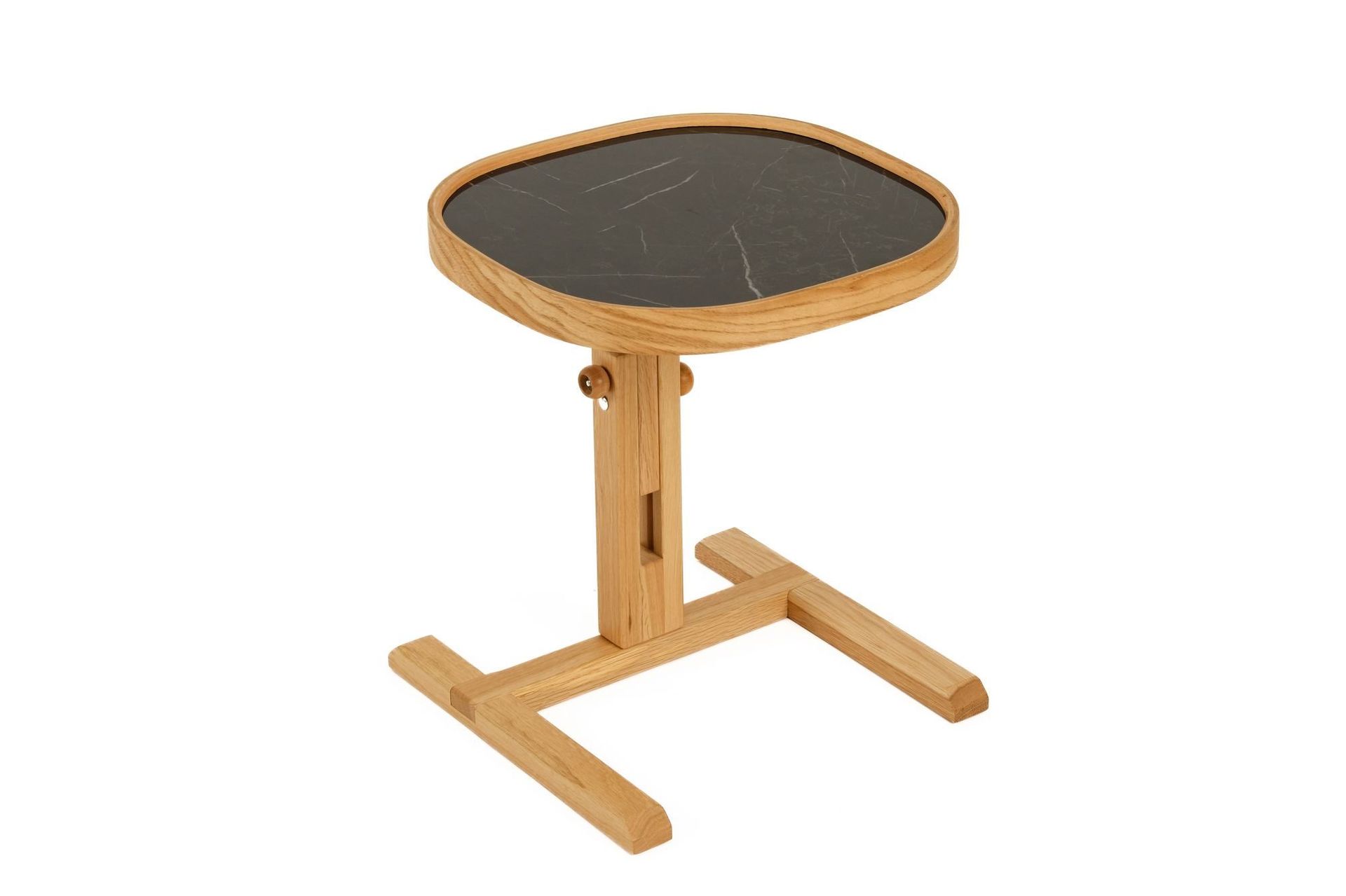 Sidebord Wallxpert Opus Kare (42 x 43 x 42 cm) Eik Svart Marmor - Eik og svart marmor