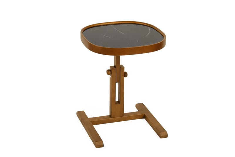 Sidebord Wallxpert Opus Kare (42 x 43 x 42 cm) Valnøtt svart marmor - Valnøtt og svart marmor - Møbler - Bord - Avlastningsbord - Lampebord & sidebord