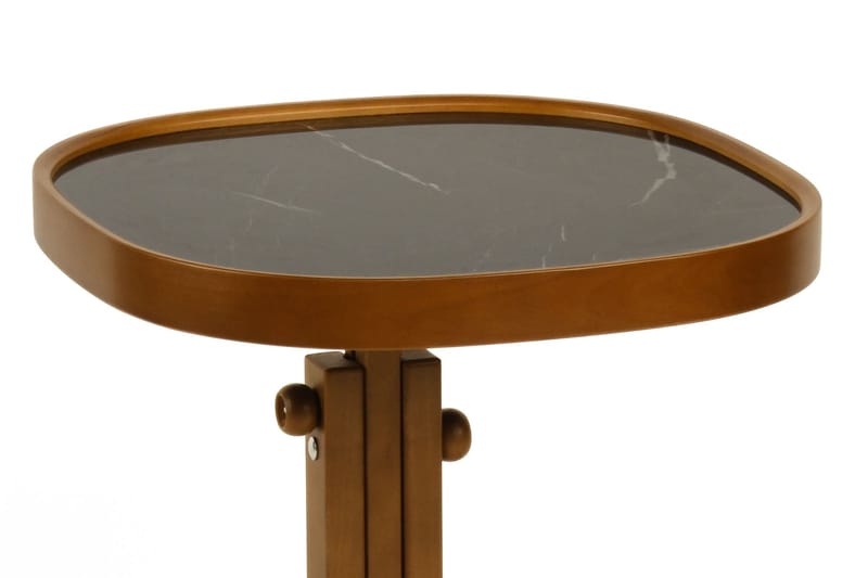 Sidebord Wallxpert Opus Kare (42 x 43 x 42 cm) Valnøtt svart marmor - Valnøtt og svart marmor - Møbler - Bord - Avlastningsbord - Lampebord & sidebord