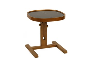 Sidebord Wallxpert Opus Kare (42 x 43 x 42 cm) Valnøtt svart marmor - Valnøtt og svart marmor - Møbler - Bord - Avlastningsbord - Lampebord & sidebord