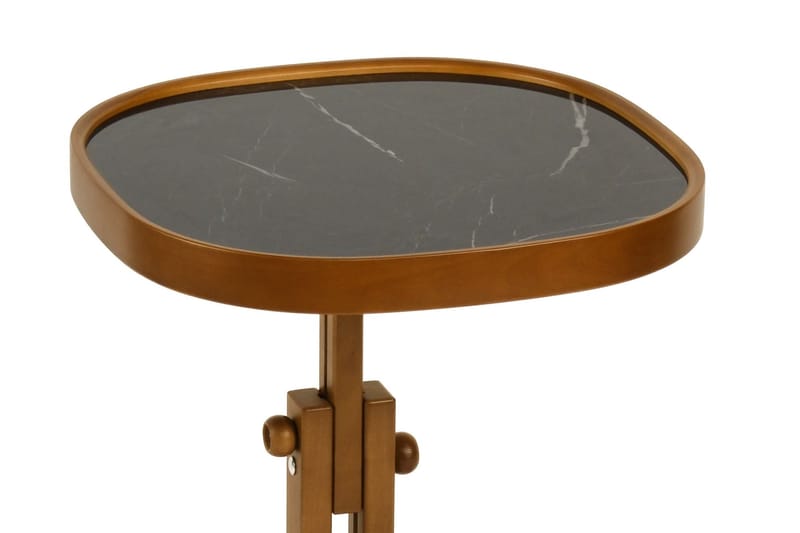 Sidebord Wallxpert Opus Kare (42 x 43 x 42 cm) Valnøtt svart marmor - Valnøtt og svart marmor - Møbler - Bord - Avlastningsbord - Lampebord & sidebord