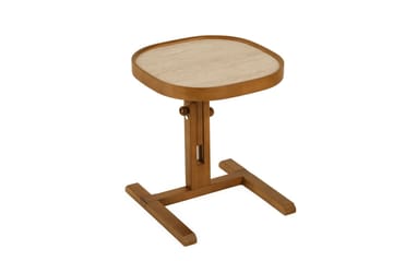 Sidebord Wallxpert Opus Kare (42 x 43 x 42 cm) Valnøtt Travertin - Valnøtt og travertin - Møbler - Bord - Avlastningsbord - Lampebord & sidebord
