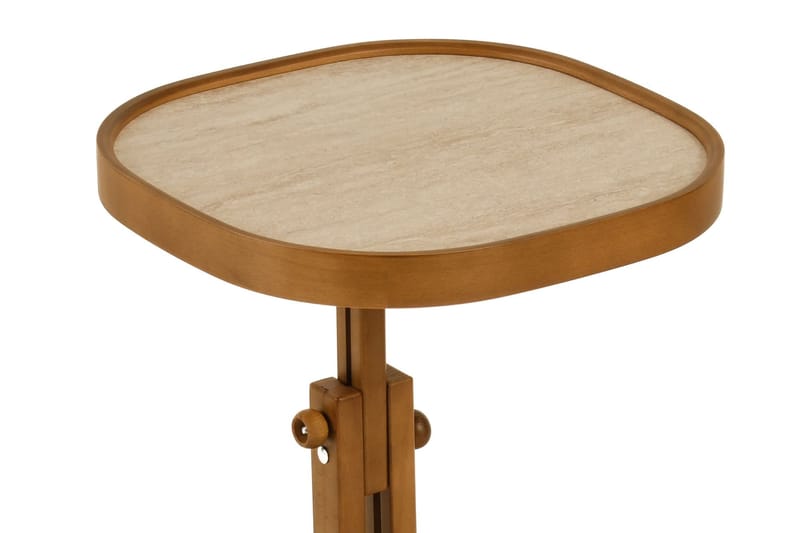 Sidebord Wallxpert Opus Kare (42 x 43 x 42 cm) Valnøtt Travertin - Valnøtt og travertin - Møbler - Bord - Avlastningsbord - Lampebord & sidebord