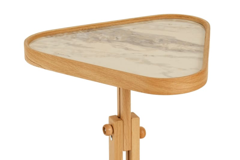 Sidebord Wallxpert Opus Ucgen (46 x 43 x 46 cm) Eik Hvit Marmor - Eik og hvit marmor - Møbler - Bord - Avlastningsbord - Lampebord & sidebord