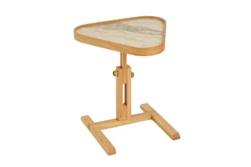Sidebord Wallxpert Opus Ucgen (46 x 43 x 46 cm) Eik Hvit Marmor - Eik og hvit marmor - Møbler - Bord - Avlastningsbord - Lampebord & sidebord