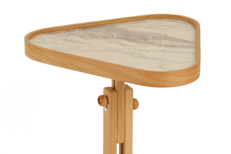 Sidebord Wallxpert Opus Ucgen (46 x 43 x 46 cm) Eik Hvit Marmor - Eik og hvit marmor - Møbler - Bord - Avlastningsbord - Lampebord & sidebord
