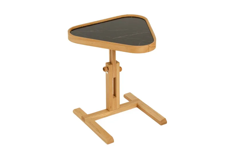 Sidebord Wallxpert Opus Ucgen (46 x 43 x 46 cm) Eik Svart Marmor - Eik og svart marmor - Møbler - Bord - Avlastningsbord - Lampebord & sidebord