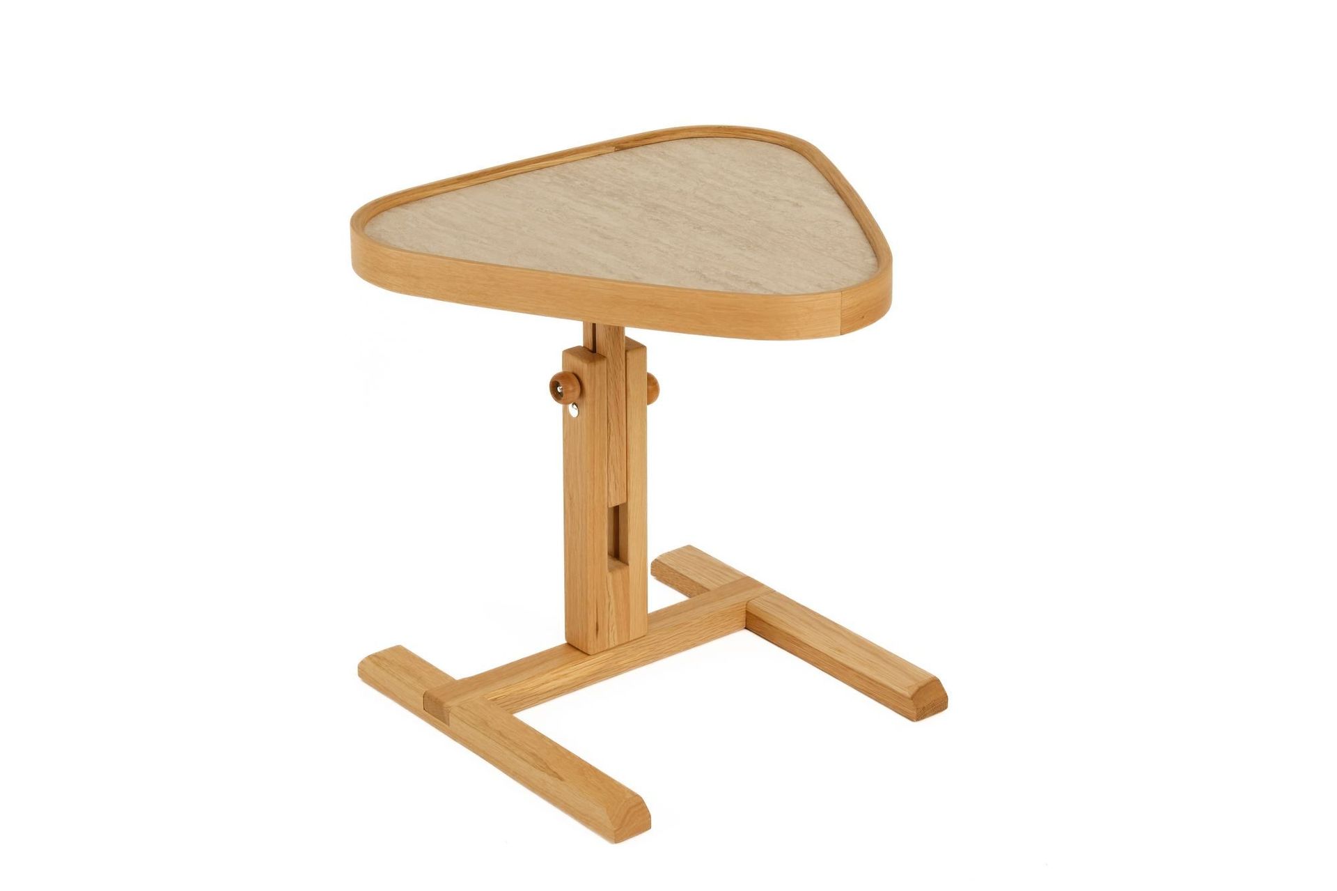 Sidebord Wallxpert Opus Ucgen (46 x 43 x 46 cm) Eik Travertin - Eik og travertin