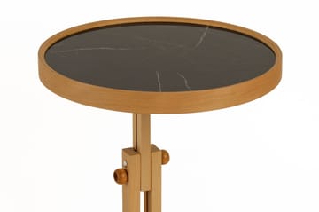 Sidebord Wallxpert Opus Yuvarlak (40 x 43 x 40 cm) Eik Svart Marmor - Eik og svart marmor - Møbler - Bord - Avlastningsbord - Lampebord & sidebord