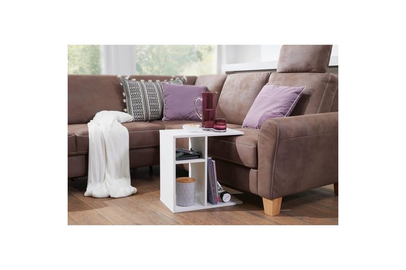 Sidebord Wohnling foliert sponplate 50 cm, moderne loftstil Hvit - Hvit - Møbler - Bord - Avlastningsbord - Lampebord & sidebord