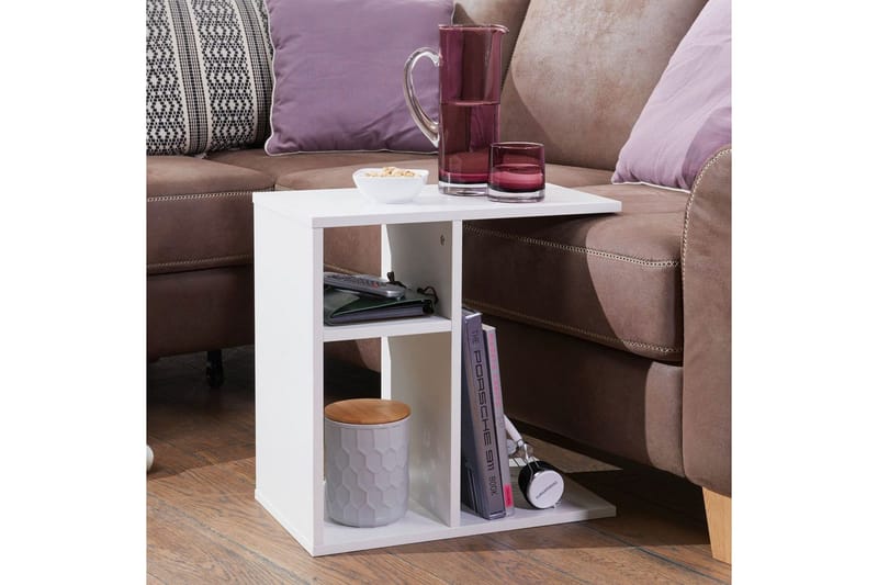 Sidebord Wohnling foliert sponplate 50 cm, moderne loftstil Hvit - Hvit - Møbler - Bord - Avlastningsbord - Lampebord & sidebord