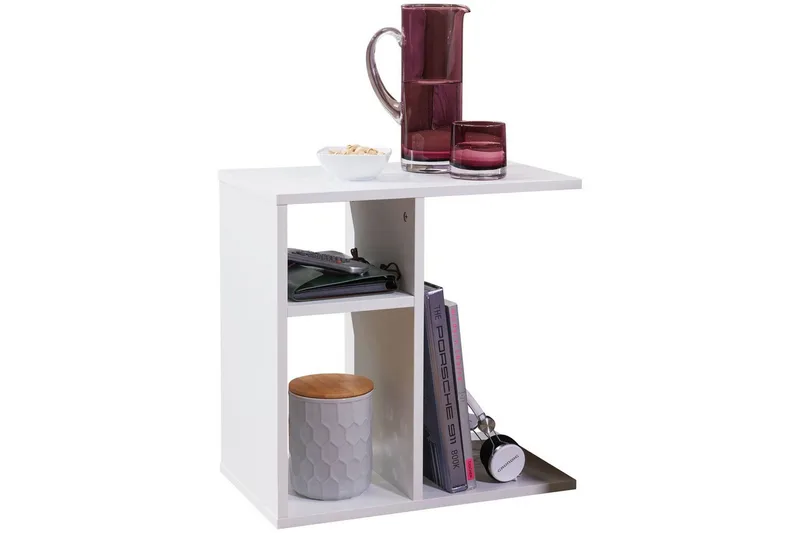 Sidebord Wohnling foliert sponplate 50 cm, moderne loftstil Hvit - Hvit - Møbler - Bord - Avlastningsbord - Lampebord & sidebord