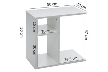 Sidebord Wohnling foliert sponplate 50 cm, moderne loftstil Hvit - Hvit - Møbler - Bord - Avlastningsbord - Lampebord & sidebord