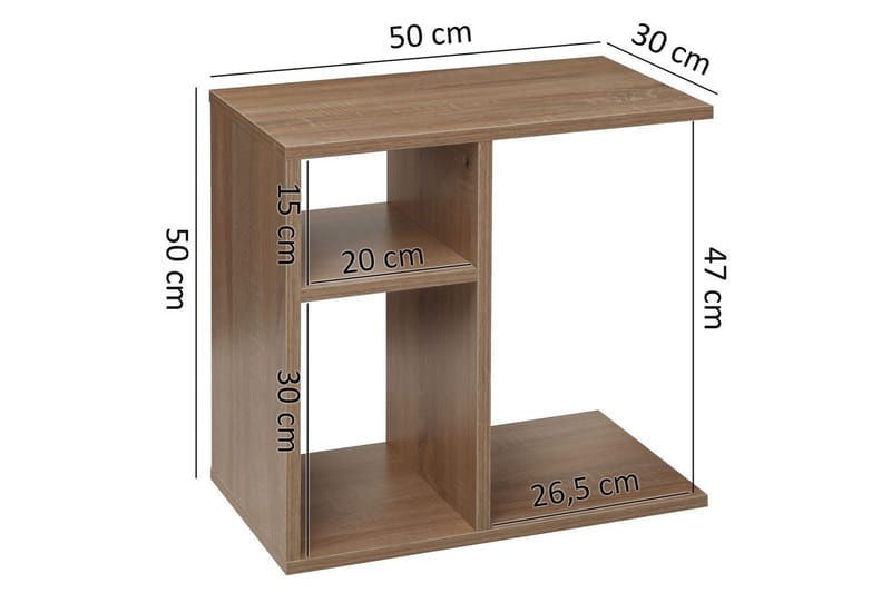 Sidebord Wohnling foliert sponplate 50 cm, moderne loftstil Sonoma - Sonoma - Møbler - Bord - Avlastningsbord - Lampebord & sidebord
