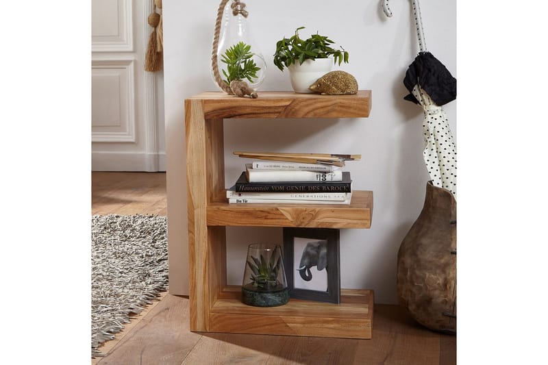 Sidebord Wohnling Heltre, E kube, landlig stil Akasie - Akasie - Møbler - Bord - Avlastningsbord - Lampebord & sidebord