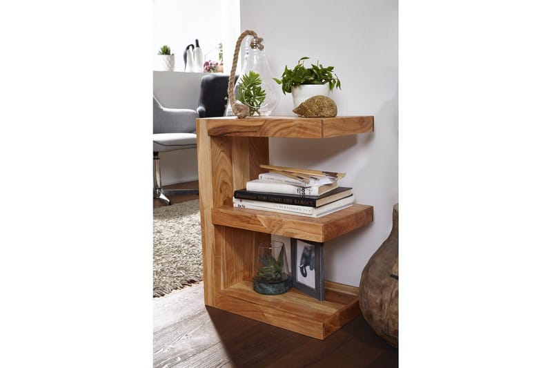 Sidebord Wohnling Heltre, E kube, landlig stil Akasie - Akasie - Møbler - Bord - Avlastningsbord - Lampebord & sidebord