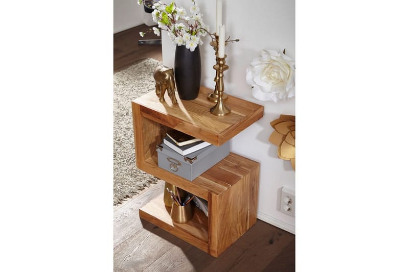 Sidebord Wohnling Heltre, S kube, landlig stil Akasie - Akasie - Møbler - Bord - Avlastningsbord - Lampebord & sidebord