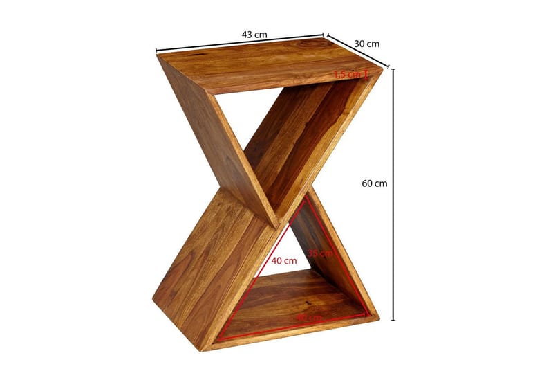 Sidebord Wohnling Heltre X-form med lagringsplass landstil - Møbler - Bord - Avlastningsbord - Lampebord & sidebord