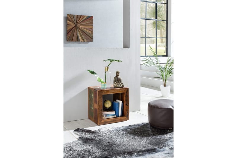 Sidebord Wohnling Massivt resirkulert treverk Kolkutta kube industriell - Møbler - Bord - Avlastningsbord - Lampebord & sidebord