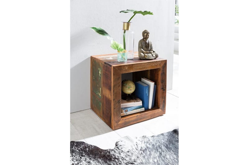 Sidebord Wohnling Massivt resirkulert treverk Kolkutta kube industriell - Møbler - Bord - Avlastningsbord - Lampebord & sidebord