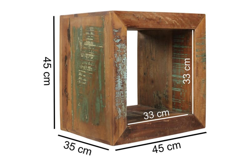 Sidebord Wohnling Massivt resirkulert treverk Kolkutta kube industriell - Møbler - Bord - Avlastningsbord - Lampebord & sidebord