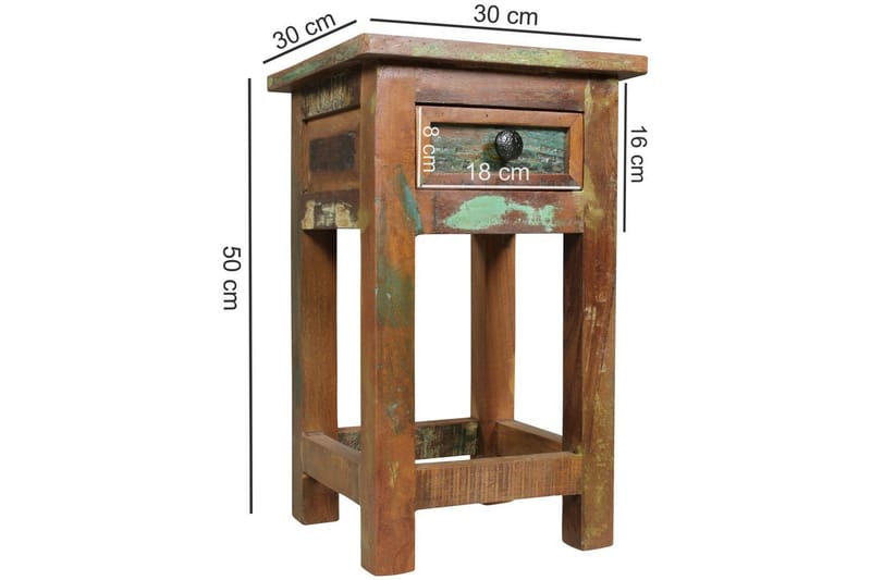 Sidebord Wohnling Massivt resirkulert treverk Kolkutta skuff industriell - Møbler - Bord - Avlastningsbord - Lampebord & sidebord