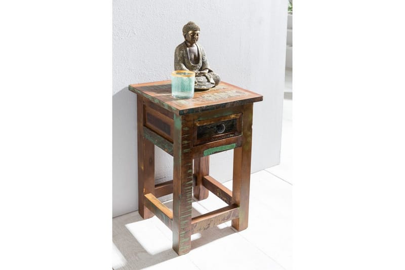 Sidebord Wohnling Massivt resirkulert treverk Kolkutta skuff industriell - Møbler - Bord - Avlastningsbord - Lampebord & sidebord